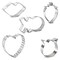 CookieCutter.com Valentine 5 Piece Set Sizes 3.25 in to 4.25 in Tin Plate Steel Handmade in USA